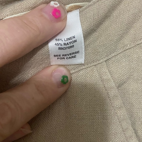 CATO women's 12 rayon linen blend bermuda shorts neutral tan EUC - Picture 3 of 5